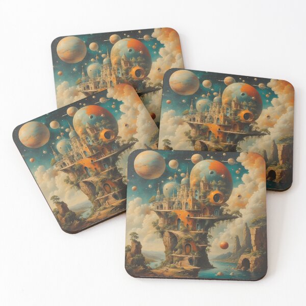 Item preview, Abstract Surrealism Landscape Planets designed and sold by Greenway Creations.