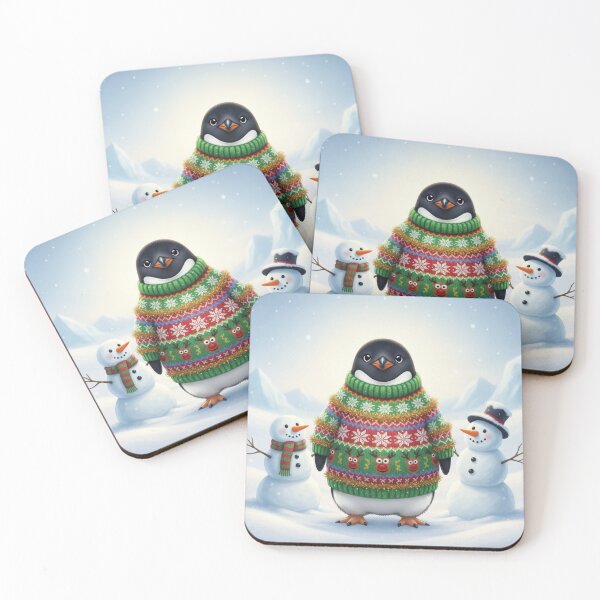 Artikelvorschau, Sweater Weather: Penguin & Snowmen in Holiday Snow entworfen und verkauft von Aeboz Studio.