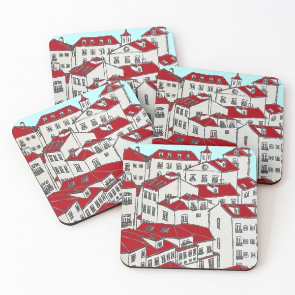 Item preview, Lisbon's Red Roofs Drawing designed and sold by Comsworth.
