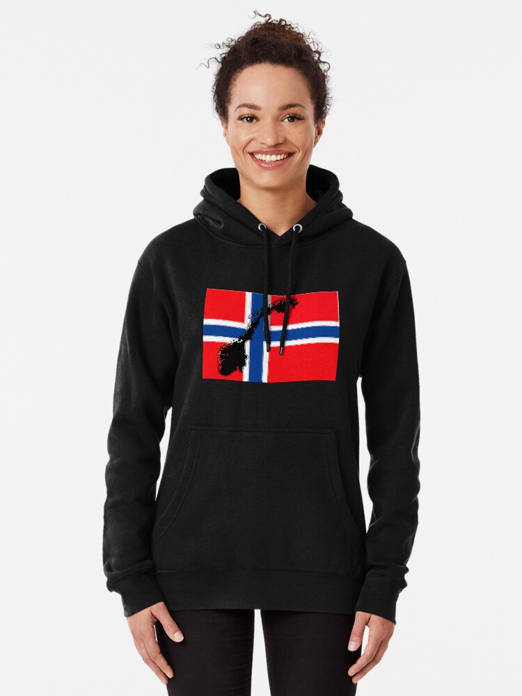 Norway Flag with Norwegian Map Pullover Hoodie for Sale by Havocgirl Redbubble