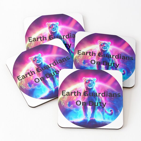 Item preview, Earth Guardians On Duty – Neon Cosmic Panther Eco Warrior designed and sold by DuncanMaxStar .
