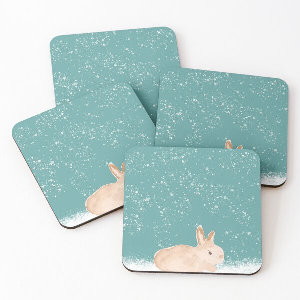 Item preview, Elegant Beige Hare on a Blue-Green Background designed and sold by ElizabethCoelho.