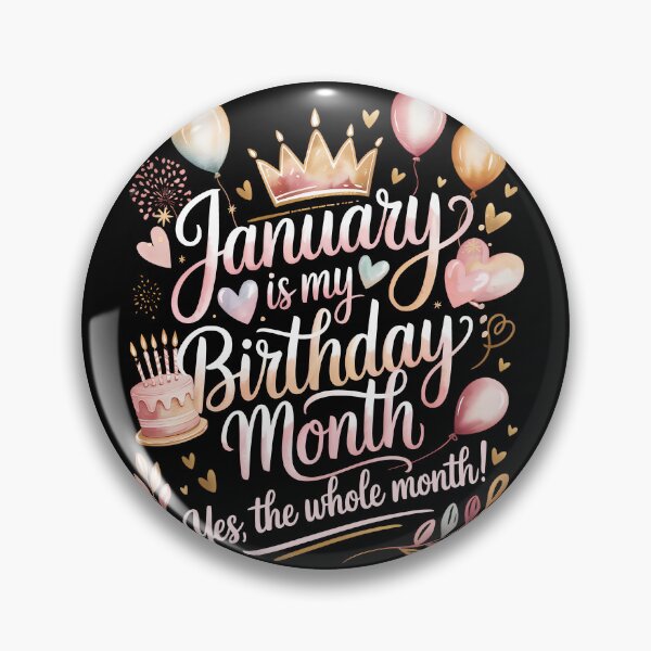 Item preview, January Is My Birthday Month Cute Pastel Birthday Typography designed and sold by KristenosNehk.