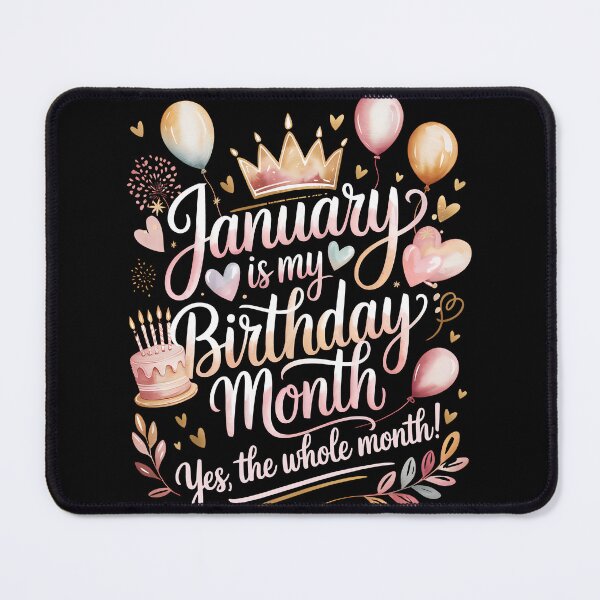 Item preview, January Is My Birthday Month Cute Pastel Birthday Typography designed and sold by KristenosNehk.