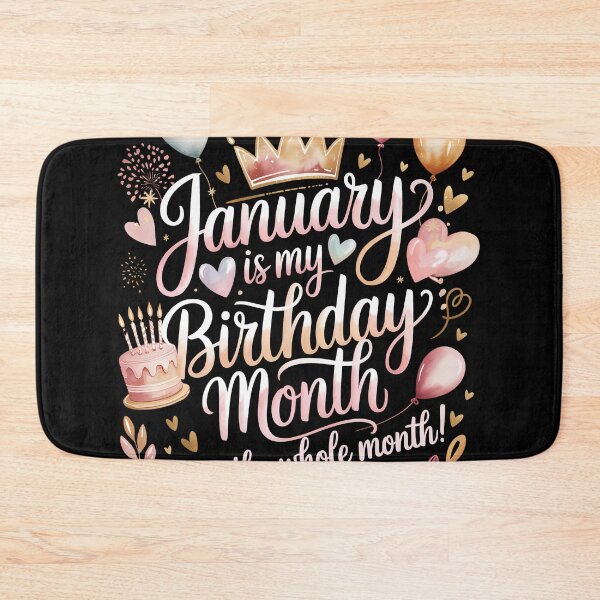 Item preview, January Is My Birthday Month Cute Pastel Birthday Typography designed and sold by KristenosNehk.