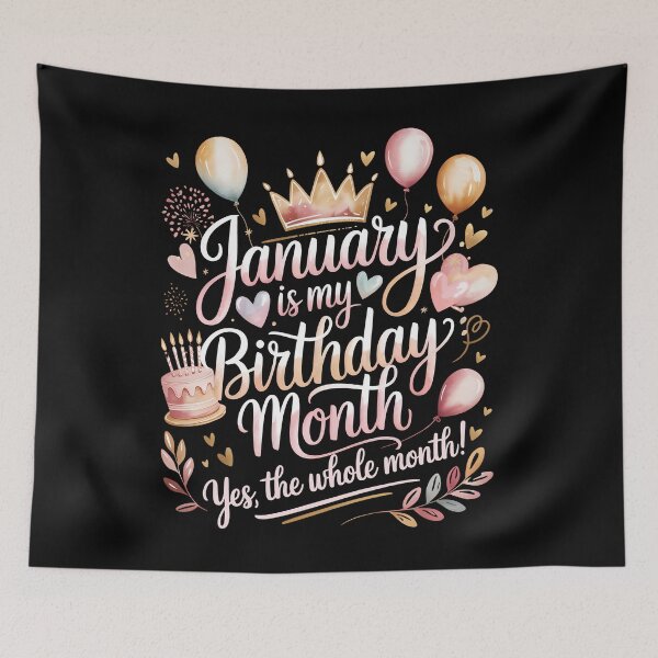 Item preview, January Is My Birthday Month Cute Pastel Birthday Typography designed and sold by KristenosNehk.