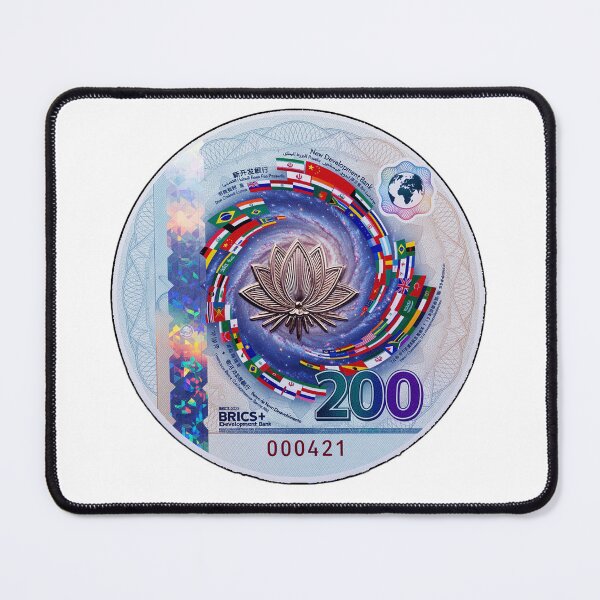 Item preview, BRICS+ 2025 Commemorative 200 Banknote Die-Cut Holographic Vinyl Sticker - Ultra-Realistic Macro Photo designed and sold by ARTCREATESHOP.