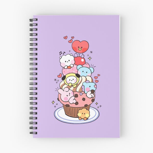 Item preview, Kawaii BT21 spiral notebook designed and sold by ZM Studio.