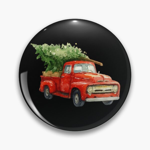 Item preview, Vintage Red Truck Hauling a Christmas Tree Watercolor Art Print Classic Red Truck with Christmas Tree Holiday Decor designed and sold by zuzzelek44.