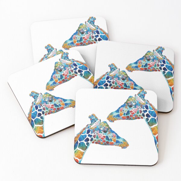 Item preview, Two Colorful Giraffes Animal Art designed and sold by Sharon Cummings Art.