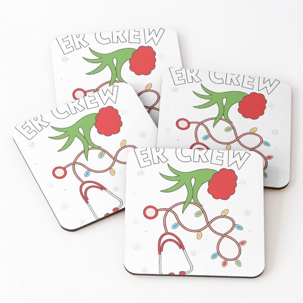 Item preview, ER Crew Christmas Nurse – Grinch Hand Stethoscope Lights Design, Funny ER Staff Holiday Medical Artwork designed and sold by JoyBoyStudio1.