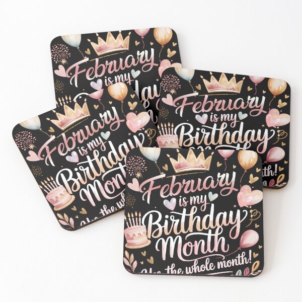Item preview, February Is My Birthday Month Cute Pastel Birthday Typography designed and sold by KristenosNehk.