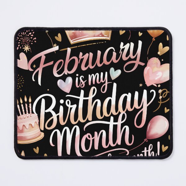 Item preview, February Is My Birthday Month Cute Pastel Birthday Typography designed and sold by KristenosNehk.