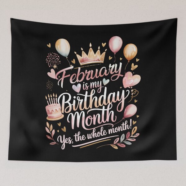 Item preview, February Is My Birthday Month Cute Pastel Birthday Typography designed and sold by KristenosNehk.