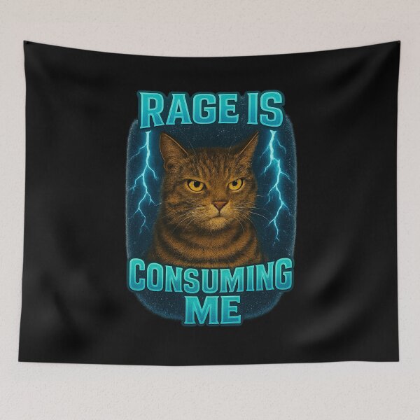 Item preview, Rage Consumes Me Funny cat designed and sold by IdealDo.