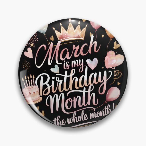 Item preview, March Is My Birthday Month Cute Pastel Birthday Typography designed and sold by KristenosNehk.