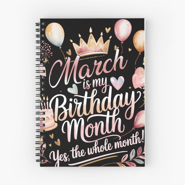 Item preview, March Is My Birthday Month Cute Pastel Birthday Typography designed and sold by KristenosNehk.