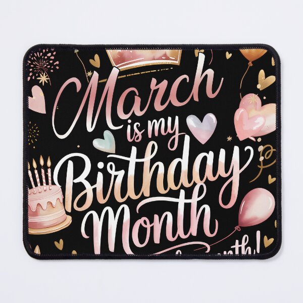 Item preview, March Is My Birthday Month Cute Pastel Birthday Typography designed and sold by KristenosNehk.