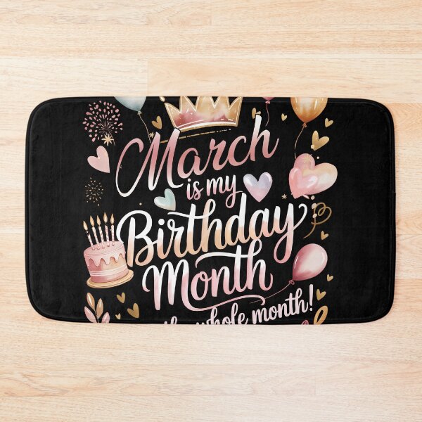 Item preview, March Is My Birthday Month Cute Pastel Birthday Typography designed and sold by KristenosNehk.