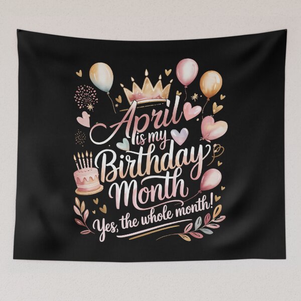 Item preview, April Is My Birthday Month Cute Pastel Birthday Typography designed and sold by KristenosNehk.