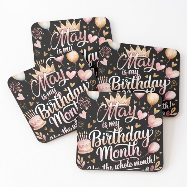 Item preview, May Is My Birthday Month Cute Pastel Birthday Typography designed and sold by KristenosNehk.