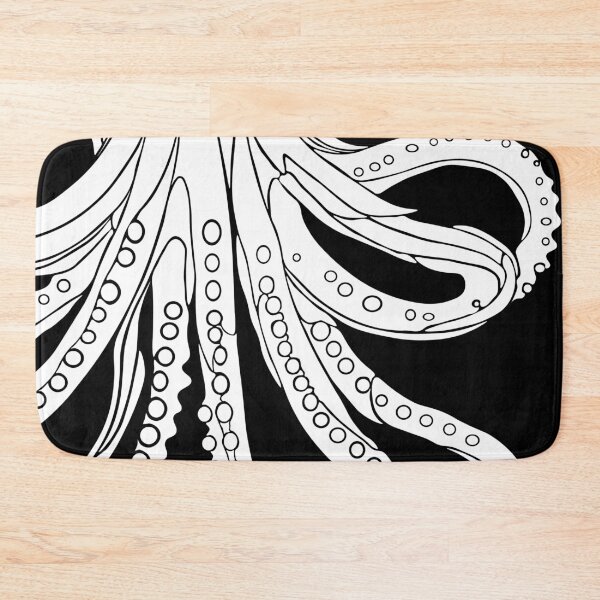 Item preview, Octopus Drawing in White designed and sold by BoldLineArt.