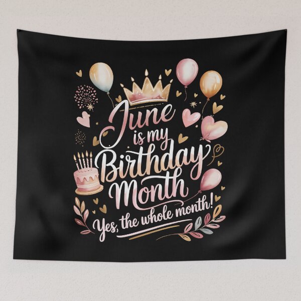 Item preview, June Is My Birthday Month Cute Pastel Birthday Typography designed and sold by KristenosNehk.