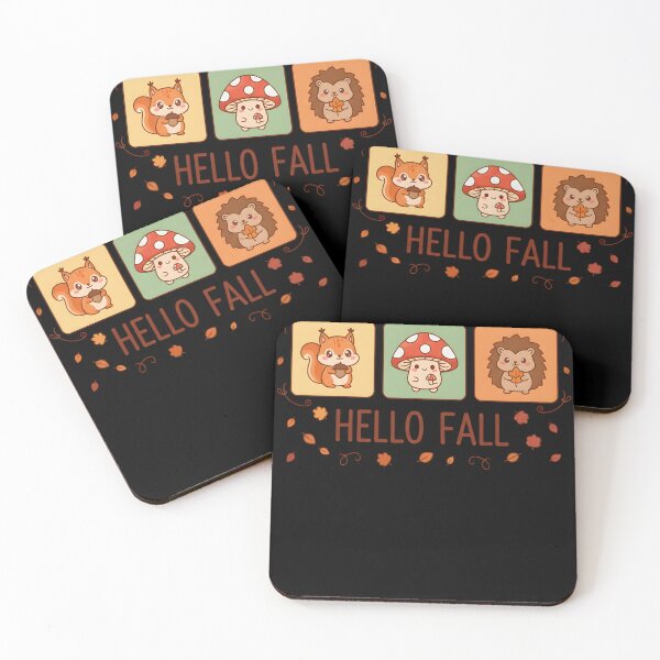 Item preview, Hello Fall Cute Squirrel Mushroom and Hedgehog Autumn Art designed and sold by julimarks.