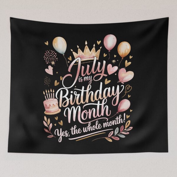 Item preview, July Is My Birthday Month Cute Pastel Birthday Typography designed and sold by KristenosNehk.