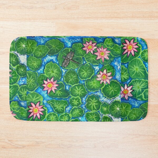Item preview, Dragonfly on a Lilypad – Tranquil Tropical Pond designed and sold by TrisaThyme.
