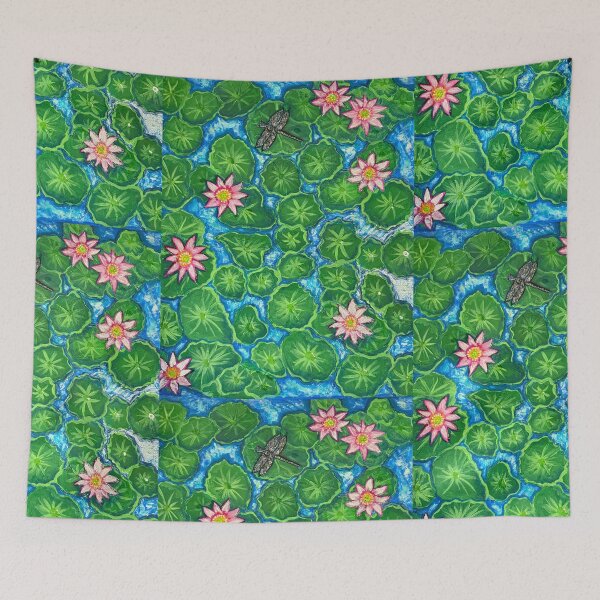 Item preview, Dragonfly on a Lilypad – Tranquil Tropical Pond designed and sold by TrisaThyme.