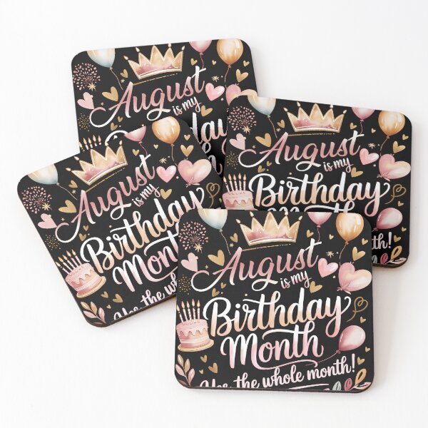 Item preview, August Is My Birthday Month Cute Pastel Birthday Typography designed and sold by KristenosNehk.