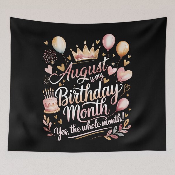 Item preview, August Is My Birthday Month Cute Pastel Birthday Typography designed and sold by KristenosNehk.