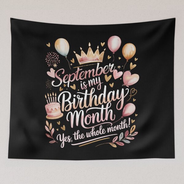 Item preview, September Is My Birthday Month Cute Pastel Birthday Typography designed and sold by KristenosNehk.