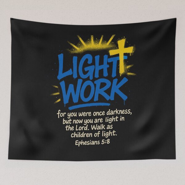 Item preview, Light Work – Ephesians 5:8 | Bold Christian Streetwear Design designed and sold by Faith In Black Designs.