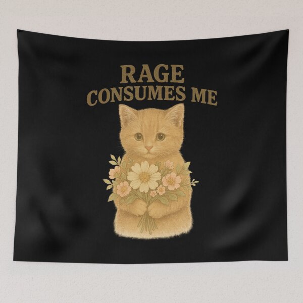Item preview, Rage Consumes Me Funny cat designed and sold by IdealDo.