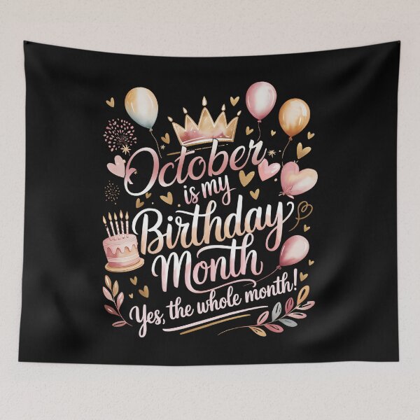 Item preview, October Is My Birthday Month Cute Pastel Birthday Typography designed and sold by KristenosNehk.