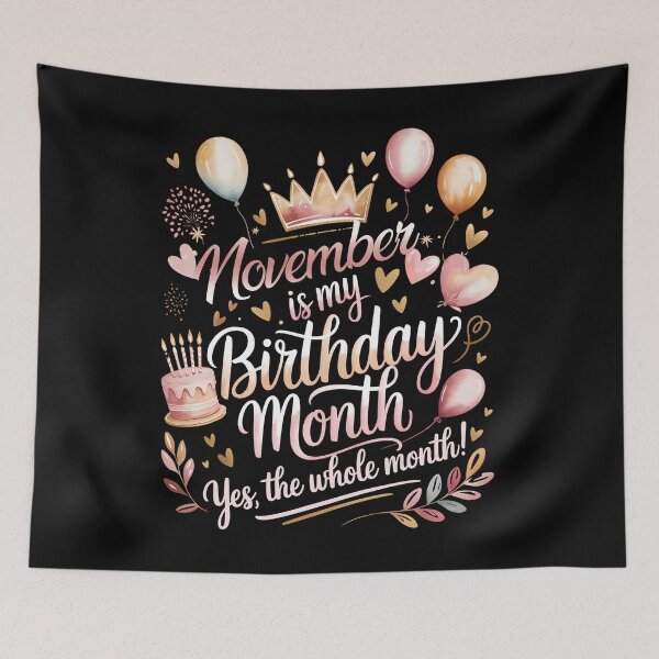 Item preview, November Is My Birthday Month Cute Pastel Birthday Typography designed and sold by KristenosNehk.