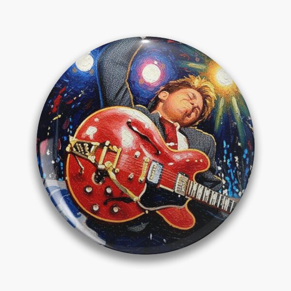 Item preview, 80s Time Travel Movie Rock and Roll Art | Vintage Red Guitar Stage Jump Painting | 50s Aesthetic designed and sold by Art's Diner.
