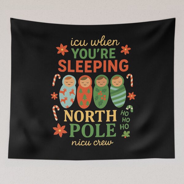 Item preview, ICU When You’re Sleeping NICU Crew – Cute Christmas Baby Swaddle Design, Funny Nurse Holiday Neonatal Artwork designed and sold by JoyBoyStudio1.