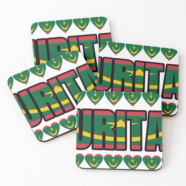 Item preview, Mauritania Flag Letters And Hearts designed and sold by TheIconSmith.