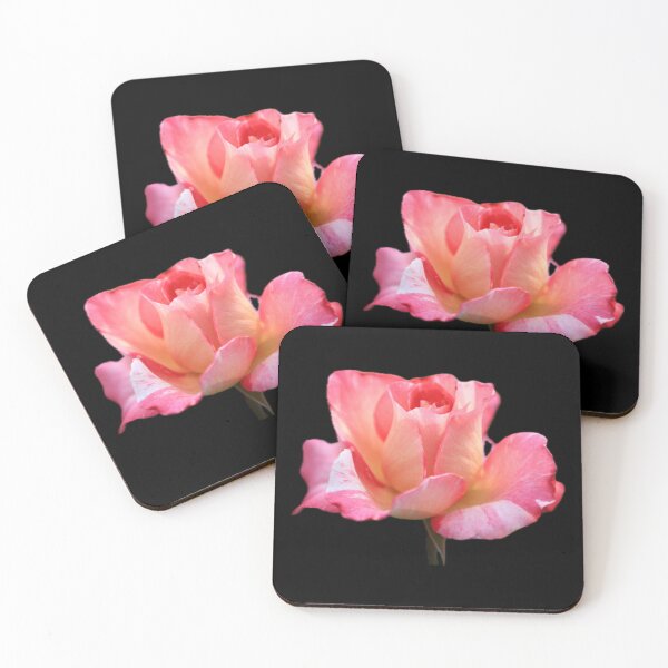 Item preview, ParisPoet Pink Rose Single Black BG designed and sold by ParisPoet.