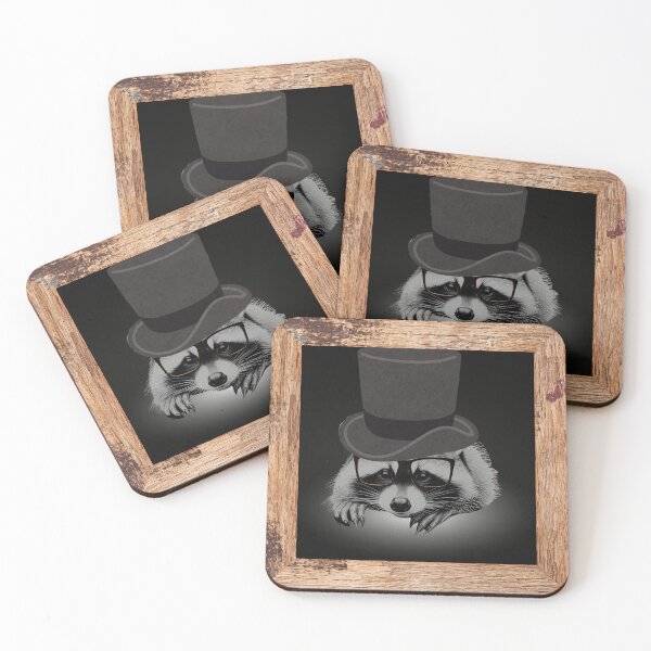 Item preview, Funny raccoon in a wooden frame- gift for animal lovers, party gift designed and sold by Lovelalaland.