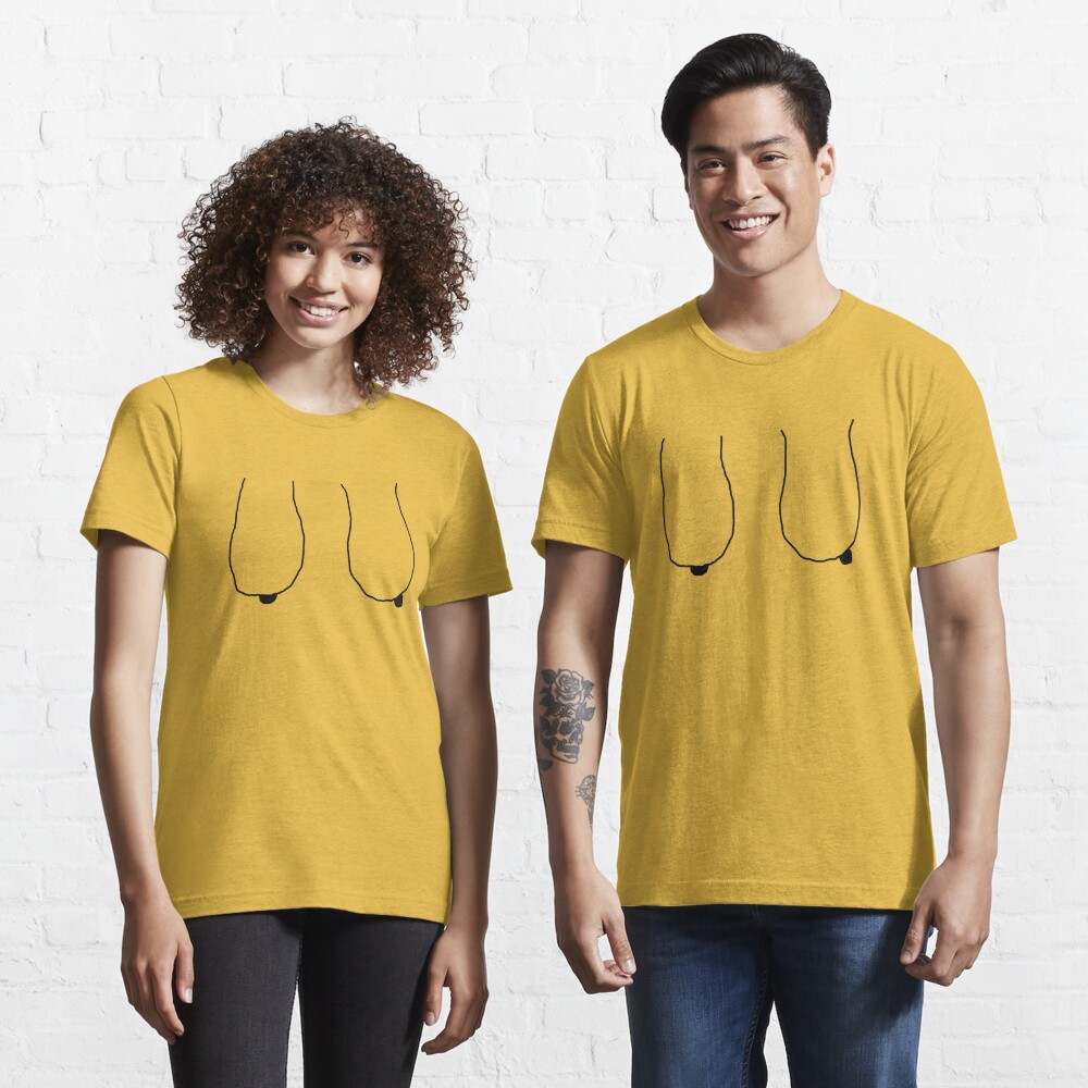 Buy Mens Hanging Boobs Cartoon Boobies T-Shirt Large White Online at  desertcartUAE
