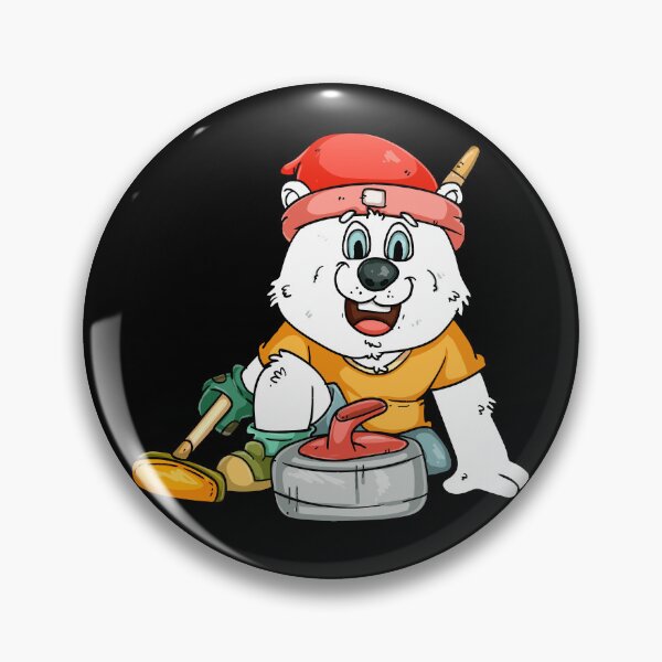 Item preview, Curling player polar bear designed and sold by Soulskier.