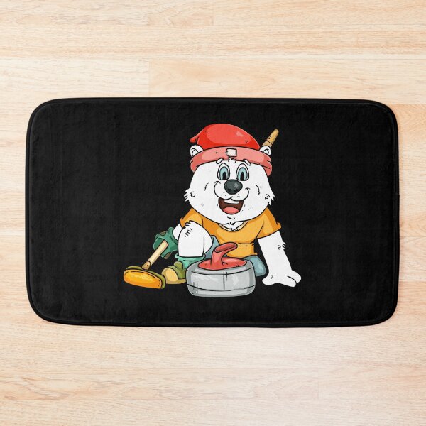 Item preview, Curling player polar bear designed and sold by Soulskier.