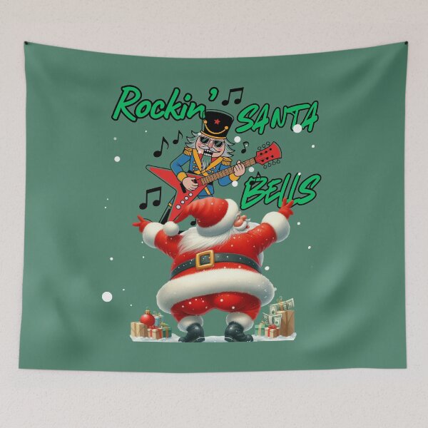 Item preview, Rockin’Santa Bells – Funny Christmas Rock Design designed and sold by Szpaku desart .