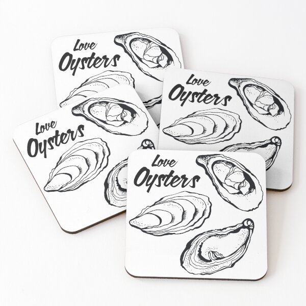 Item preview, Love Oysters – Three Illustrated Oysters Seafood Art designed and sold by PIXEL POP DESIGNS - Beyond the Norm!.