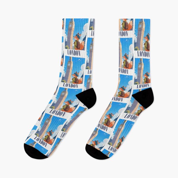 Item preview, Cute Fox In the Big Ben London Retro-modern Version  designed and sold by Aguilar Trips.