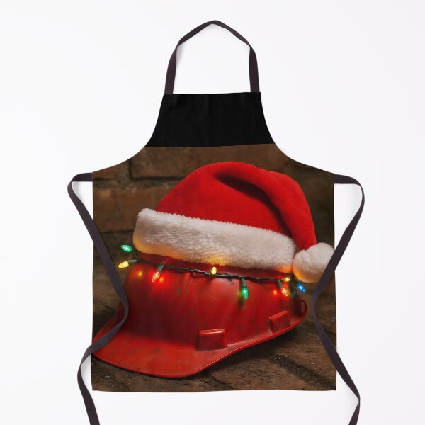 Item preview, Copy of Orange-Yellow Safety Helmet with Santa Hat and Tangled Holiday Lights on Concrete designed and sold by EmeraldeaDesign.